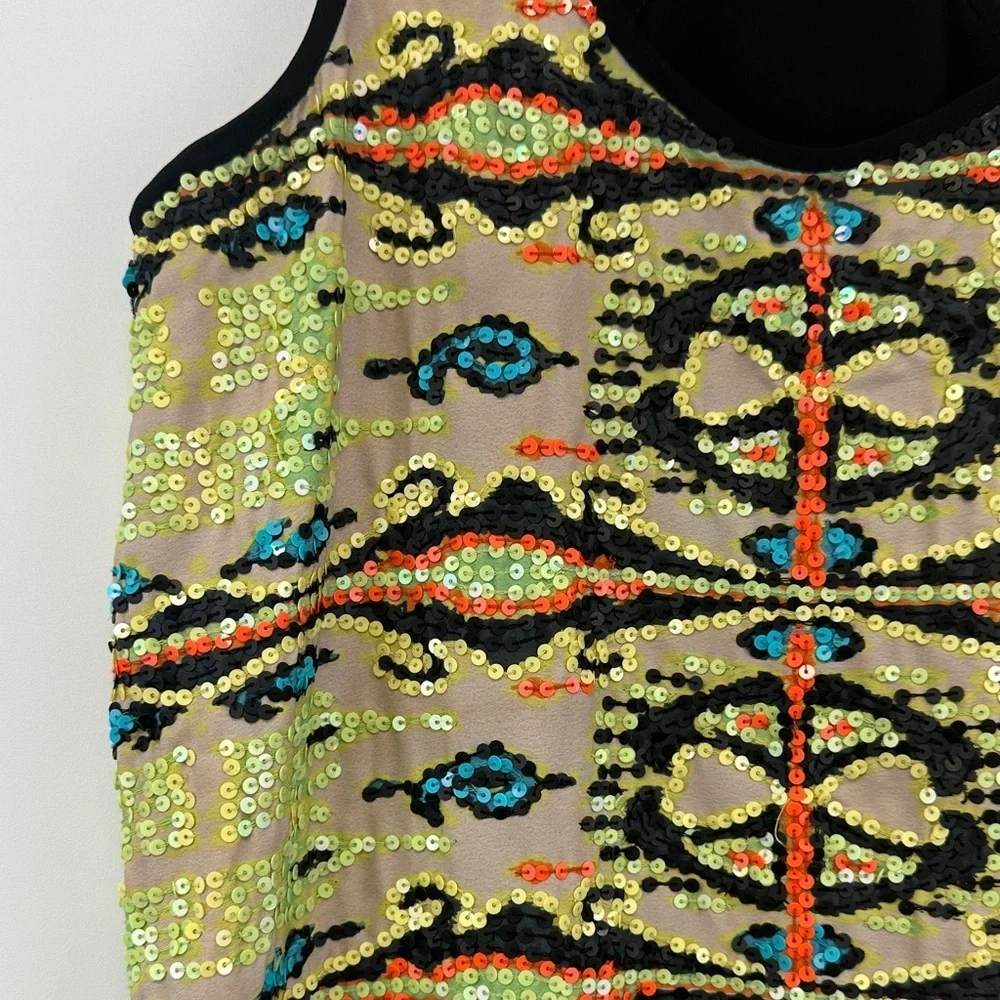 Rapsodia Sequin Kaleidoscope Print Racerback Tank Mini Dress XS